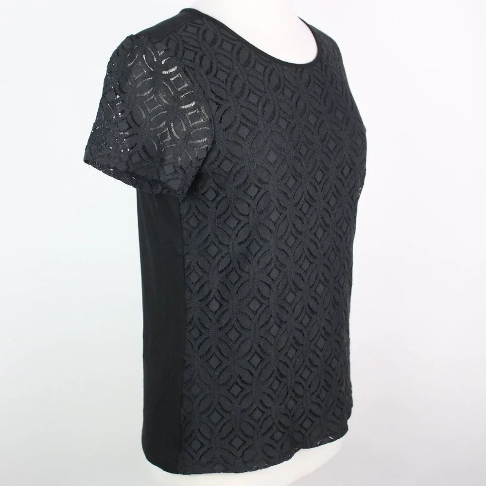 NWT Market & Spruce Womens Small Crochet Lace Top SMALL - Picture 2 of 6